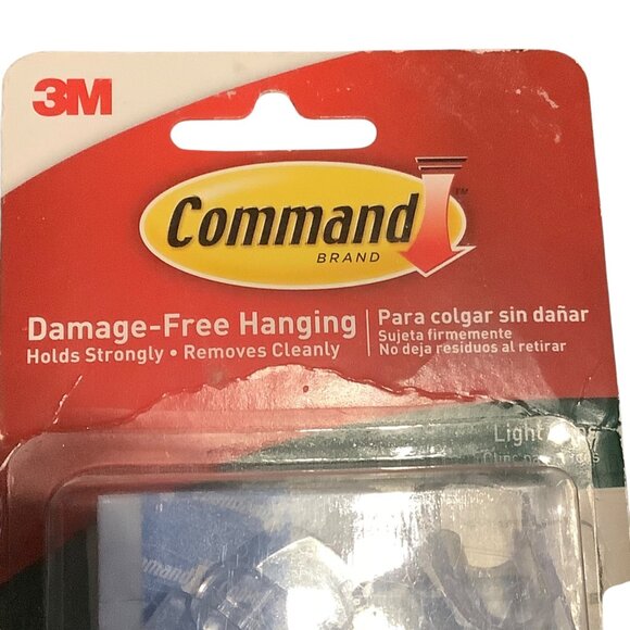 3M Command Outdoor Light Clips With 20 Strips Damage-Free Hanging Clear NEW - Picture 3 of 7